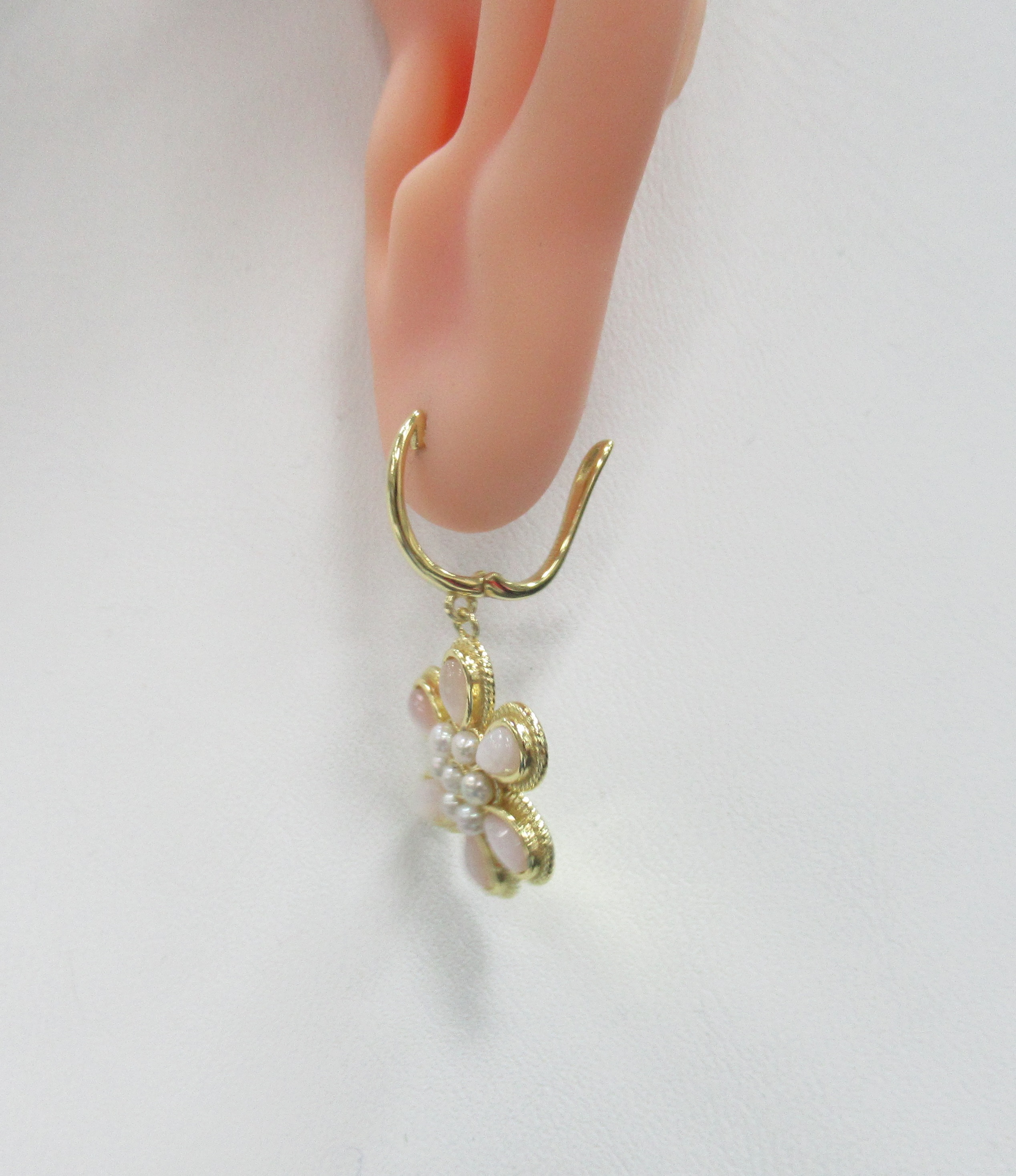 Серебряные серьги с перламутром и жемчугом